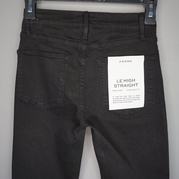 New Frame Denim Le High Straight Leg Jeans in Film Noir size 24 - Picture 10 of 16